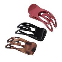 Frosted Hair Barrettes 3pcs NonSlip Flat Claw Clip For Women Girl Thin and Fine Hair Styling Accessory for Daily Use black