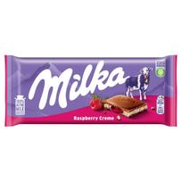 Milka pieniškas šokoladas su aviečių kremu 100 g