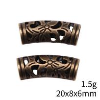 Curved Tube Bail Connector Alloy Slide Loop Charm DIY Pendant Jewelry Findings For Making A01-Antique Bronze-5pcs