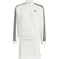 Adidas Back Fleece Two-Piece Suit Golf Striped Long Sleeve Top Comfortable Soft Skirt Set Women Sets Han-Jade-White IY3741 XS
