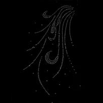 Fix  Feather Motif  Pearl Iron On Heat Transfer Design