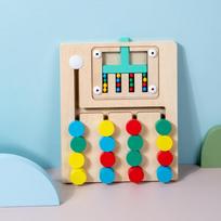Montessori mediniai spalvų derinimo galvosūkiai, loginis žaidimas, mąstymo lavinimas, rankų ir akių koordinavimo ankstyvojo ugdymo žaislas
