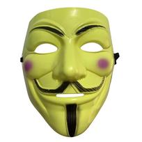 Hakerio kaukė V for Vendetta Helovino veido kaukė Kostiumas Cosplay vakarėlis geltona