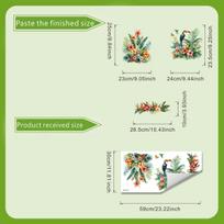 Tropical Jungle Floral and Bird Bathroom Self-Adhesive Decorative Stickers 30*60cm