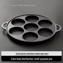 Utool Cast Iron 7-Hole Non-Stick Egg Frying Pan