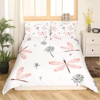 Dragonfly Comforter Cover Queen Size Bedding Collection For Kids Boy Girl Room Decor Duvet Cover Collection Quilt Cover 3 Piece Full King Size EU single(135x200cm) gray