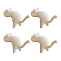 4Pcs Desk Edge Cat Hooks Cute Cat Shape Table Edge Hangers No-Drill Adhesive Backpack Hook Holds Up to 5kg