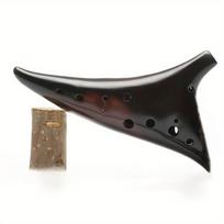12-Hole Alto C Ocarina Ethnic Musical Instrument with Accessories - Smoked Finish