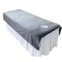 Comfortable SPA Bedspread with Face Hole Beauty Salon Bed Sheets  Beauty Salon  Accessories Grey 80*200cm