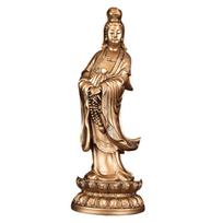 Nanhai Guan Yin Figurine Resin Ornament Buddhist Statue for Home Altar Modern Room Decoration Collectible Gift bronza