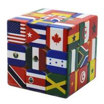 3x3x3 Magic Puzzle Cube Printing National Flag Pattern Packing Cubo Children's Gifts Educational Fidget Speed Cube Toys For Kids St Practical Use