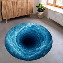 Ocean Wave Round Rug 3D Beach Mat Coastal Starfish Carpet Nautical Shell Round Floor Rug Sea Coastal Home Decor Ocean Lover Gift 60cmx60cm