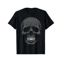 European sizes Men'S Gothic Skull & Teeth Graphic T-Shirt - with Sparkling Eyes & Cracked Bone Design, Casual Round Neck Short Sleeve Tee for Casual S juoda