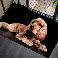 1pc Cute Cocker Spaniel Velvet Mat  Machine Washable, Ideal For Entryways, Hallways, Bathrooms, Kitchens 40cm x 60cm