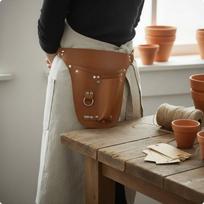 Pruning Tool Belt Bag MultiCompartment Leather Garden Pouch for Florists, Flower Shop Yellow