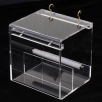 Bird Parrot Feeder Acrylic Transparent Food Water Box Automatic Dispenser for Cage Birds Feeding Equipment
