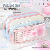 Dopamine Transparent Pencil Case 2025: Large Capacity & Colorful Stationery Box for Students white