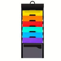 1Pc 36in Multicolor 6-Pocket Hanging File Folders, Over-Door & Wall-Mount Organizer for Office Document Storage