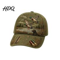 Outdoor Camo Hat for Men Women Vintage Hunting Baseball Cap Duck Dog Pattern Hat Breathable Moisture Print Sun Wicking Adjustable Cap Fishing Hiking žalia