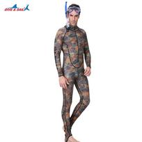 Mens Camo Full-Body UV Protection Diving Suit With Front Zipper Snorkeling Swimming Water Sports Medium kamufliažas