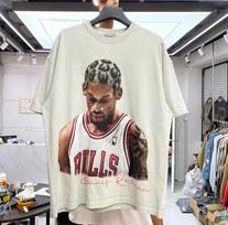 HOT Dennis Rodman vintage 90s t shirt Dennis Rodman unisex t shirt White XXXL gray