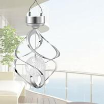 Led Metal Solar Powered Wind Chime Spiral Gyro Light Color Change Hanging Light Crystal ball solar wind chime#1