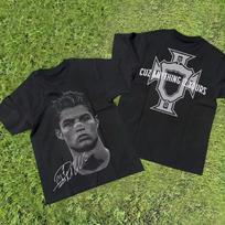 Cristiano Ronaldo Neymar Lionel Messi Futbolo Superžvaigždės Portretas Spausdintas Marškinėliai Vyrams Moterims Medvilninis Laisvas Kasdienis Trumpomis Rankovėmis T-shirt S