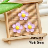 Cartoon Transparent Flower Resin DIY Accessories: Phone Case, Fridge, Holder, Patch, Hairpin, and Hair Material