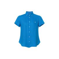 Polo Ralph Lauren SS24 Pony Embroidered Single-Breasted Short Sleeve Shirt Women shirts Blue 211874919-007 S