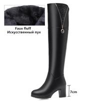 Fashion AIYUQI Women Thigh High Boots New Winter Women Over-the-Knee Boots Genuine Leather Large Size Wool Warm High Heel Women Boots 35