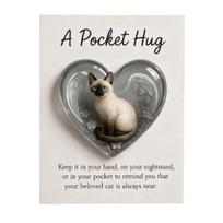 Cat Memorial Pocket Hug with Inspirational Card Emotional Support Love Heart Shaped Cat Pocket B