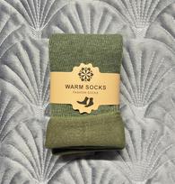 Unisex Thickened Winter Cashmere Socks - Mid-Calf, Velvet-Lined, Bare Leg Comfort, & Postpartum Friendly One Size armijos žalia spalva