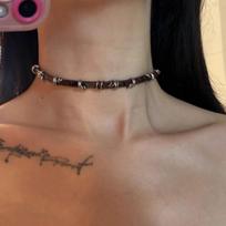 Punk Madingas Gotikinis Dygliuotas PU Odos Grandinėlės Chokeris Karoliai Moterims Vyrams Vintažiniai Papuošalai Y2K Aksesuarai Dovana