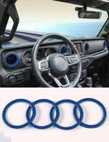 Decorative Air Vent Ring for 18-23 Jeep Wrangler JL JLU Center Console mėlyna