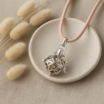 Sterling Silver Angel Bell Necklace Guardian 16mm gray