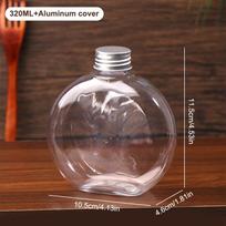 320/500 ml plokščias apvalus vandens butelis skaidrus pieno arbatos kavos butelis gėrimo buteliai nešiojamas PET sulčių gėrimo butelis 320ml
