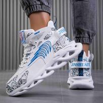 Sports fly-woven sports casual shoes, ultra-light shock-absorbing blade shoes, running shoes, men's basketball shoes 39