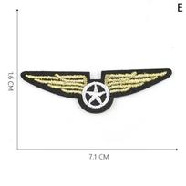 Flying Jacket Badge Golden Wings  Hook Loop Patch Mini Eagle Morale Emblem Chest Cloth Sticker for Men Pilot Suit DIY