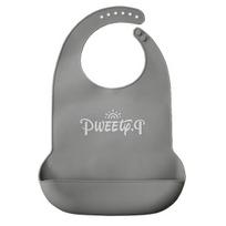 Waterproof Adjustable Silicone Adult Bib Flexible Reusable Mess-proof Easily Wipe Clean Senior Elderly Bib for Eating XL pilka