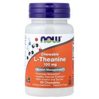 Now Foods Chewable L-Theanine 100mg, 90 Tablets 90 pcs - 1 ea