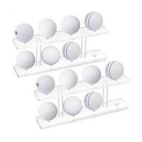 2Pcs Acrylic Golf Ball Display Case Cabinet Shelf Double Layer Ball Display Stand for Collections Memorabilia Display 1