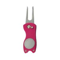 Golf Divot Repair Tool Magnetic Ball Marker Foldable Green Fork Tool Golf Accessories Men Women Golfer Enthusiasts Gift rožinė raudona spalva