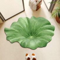 NEW Green Leaf Shaped Bath Mat Non Slip Absorbent Diatom Mud Bathroom Floor Foot Mats Rugs Toilet Shower Pad Entrance Door Mat (as the picture,40x60cm)