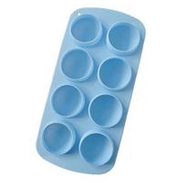 Silicone Ice Cube Tray with Lid 8-Cavity Round Ice Ball Mold Food-Grade Easy-Release Chocolate Candy Maker Freezer Container mėlyna