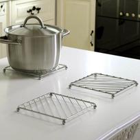 Versatile Anti-Scald Stainless Steel Pot Mat & Steaming Rack