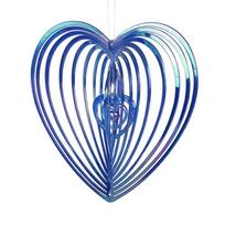 Heart-shaped for Birds Pigeons Hanging Garden  Decorations Elastic Wind Spinner Wind Rotation Garden Supplies Bird Repeller mėlyna