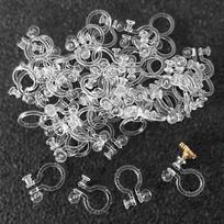 20PCS Transparent Resin U-Shaped Ear Clip Converter for No-Pierce Jewelry Accessories