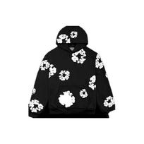 Denim Tears Medvilninė Vainiko Serija Vienspalvė Pilno Spaudinio Apvalus Logotipas Kišeninė Hoody Unisex Hoody Juoda 301-010-30 S