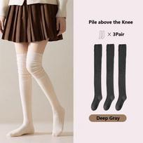 1/3P Women Long Socks Boot Solid Thigh Stocking Skinny Casual Cotton Over Knee-High Fashion ins Female Long Knee Sock EU35-39