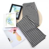 Black micro-pull pants large size women's pants spring and autumn senior sense thin plaid pants flared pants women's high waist pull pants small 2XL (85-52.5 kg